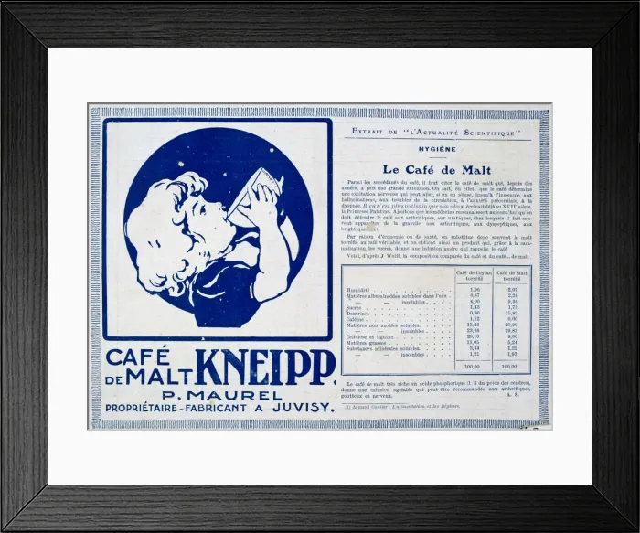 Framed Print : Kneipp Cafe de Malt, advertisment, 1915 Framed Print : Kneipp Cafe de Malt, advertisment, 1915