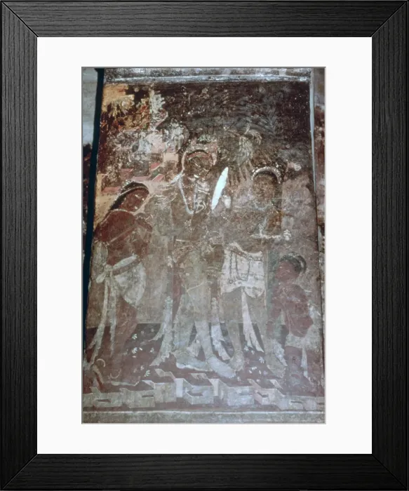 Framed Print : Lady at her toilet, cave fresco, Ajanta, India. 1st-5th century. (20th century) Framed Print : Lady at her toilet, cave fresco, Ajanta, India. 1st-5th century. (20th century)
