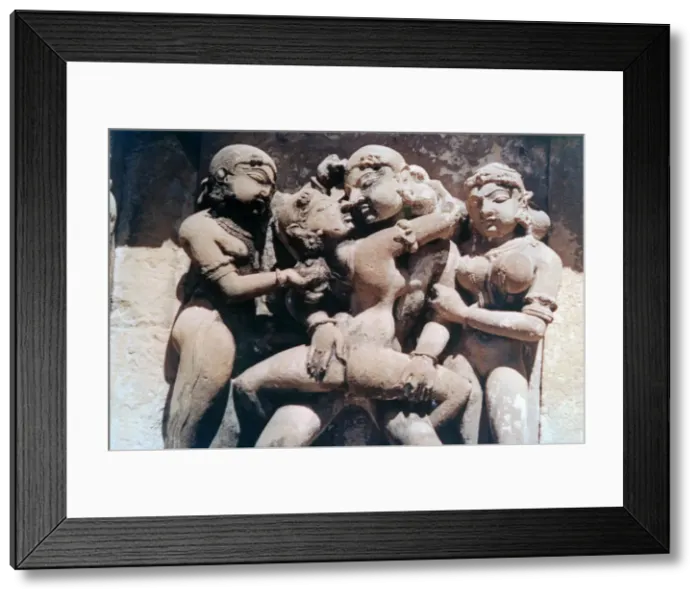 Framed Print : Erotic Sculpture, Khajuraho, India. c950-1050. (20th century) Framed Print : Erotic Sculpture, Khajuraho, India. c950-1050. (20th century)