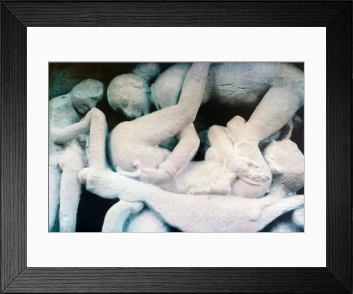 Framed Print : Erotic Sculpture, Khajuraho, India. c950-1050. (20th century) Framed Print : Erotic Sculpture, Khajuraho, India. c950-1050. (20th century)