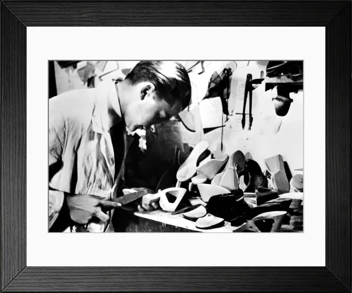 Framed Print : Making wooden shoe soles, German-occupied Paris, February 1941 Framed Print : Making wooden shoe soles, German-occupied Paris, February 1941