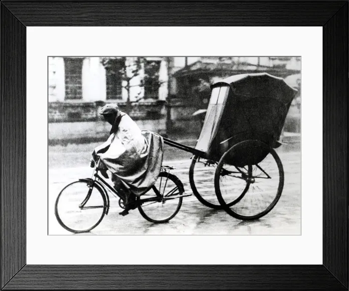 Framed Print : Bicycle taxi, German-occupied Paris, 1940-1944 Framed Print : Bicycle taxi, German-occupied Paris, 1940-1944