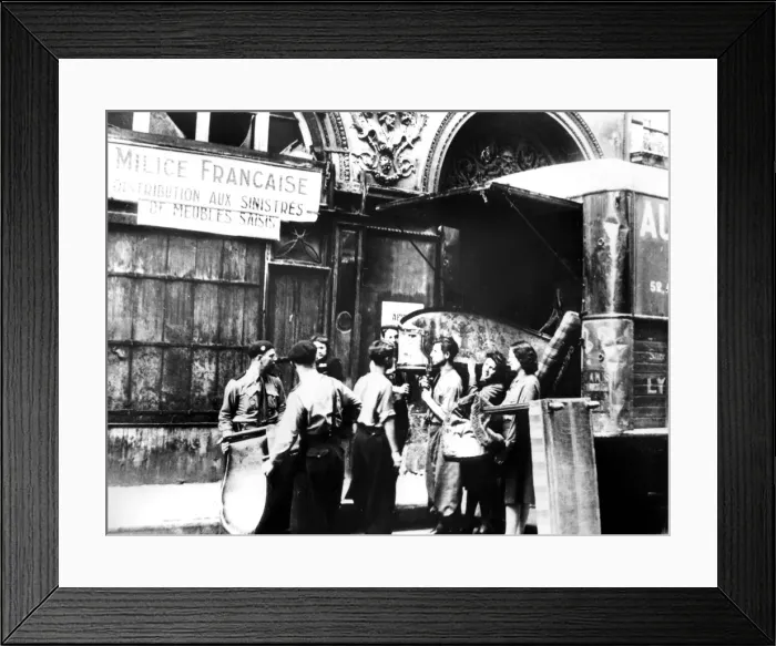 Framed Print : Distributing furniture confiscated from Jews to victims of Allied bombing, Paris, 1943-1944 Framed Print : Distributing furniture confiscated from Jews to victims of Allied bombing, Paris, 1943-1944