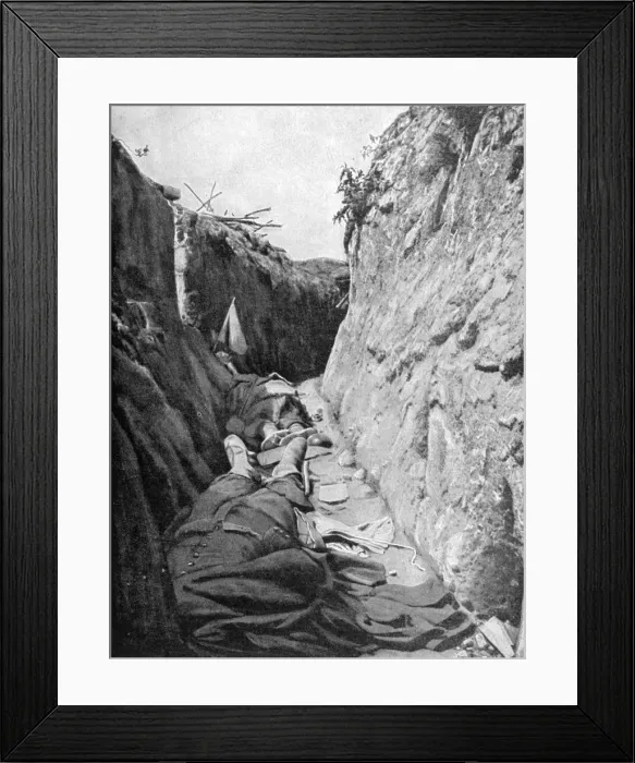 Framed Print : In one of the trenches of Quennevieres, Battle of Champagne, 1915 Framed Print : In one of the trenches of Quennevieres, Battle of Champagne, 1915