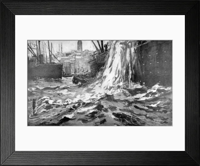 Framed Print : Sinking of the Merchant Ship Stamboul, Istanbul Harbour. May 25th 1915 Framed Print : Sinking of the Merchant Ship Stamboul, Istanbul Harbour. May 25th 1915