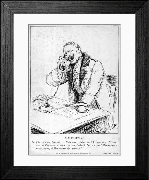 Framed Print : Misunderstanding, caricatures of Guillaume II of Germany, 1915 Framed Print : Misunderstanding, caricatures of Guillaume II of Germany, 1915