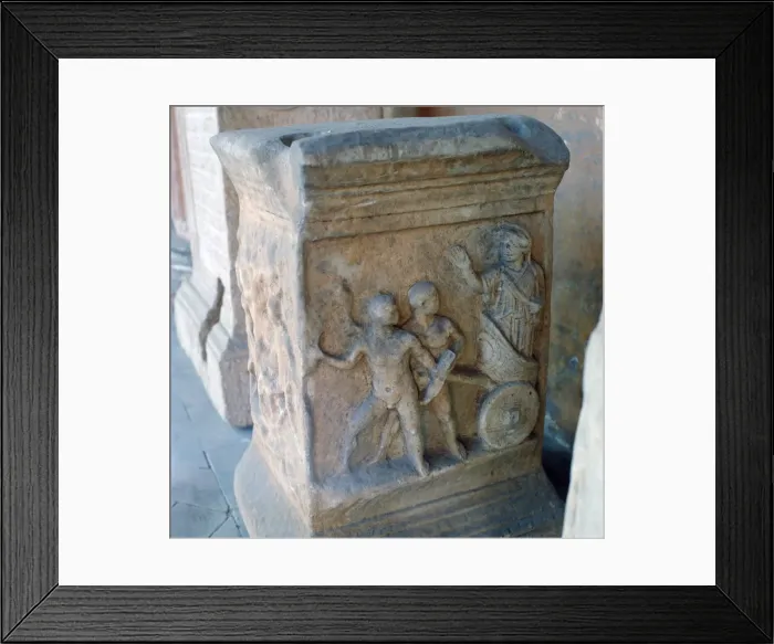 Framed Print : Roman marble carving