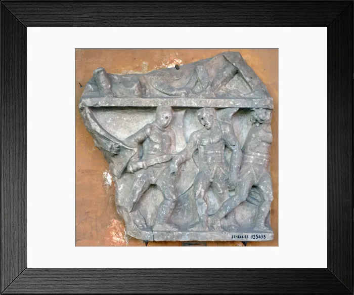 Framed Print : A bas-relief of a fight between Secutor and Retiarius, 3rd century, Rome Framed Print : A bas-relief of a fight between Secutor and Retiarius, 3rd century, Rome