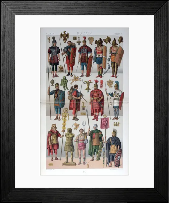 Framed Print : Roman military and gladiatorial costume, c1800-1836. Artist: Firmin Didot Framed Print : Roman military and gladiatorial costume, c1800-1836. Artist: Firmin Didot