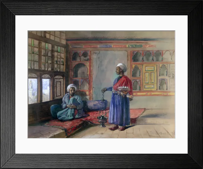 Framed Print : Apartment in the House of the Sheikh Sadat, Cairo, 1873. Artist: Frank Dillon Framed Print : Apartment in the House of the Sheikh Sadat, Cairo, 1873. Artist: Frank Dillon