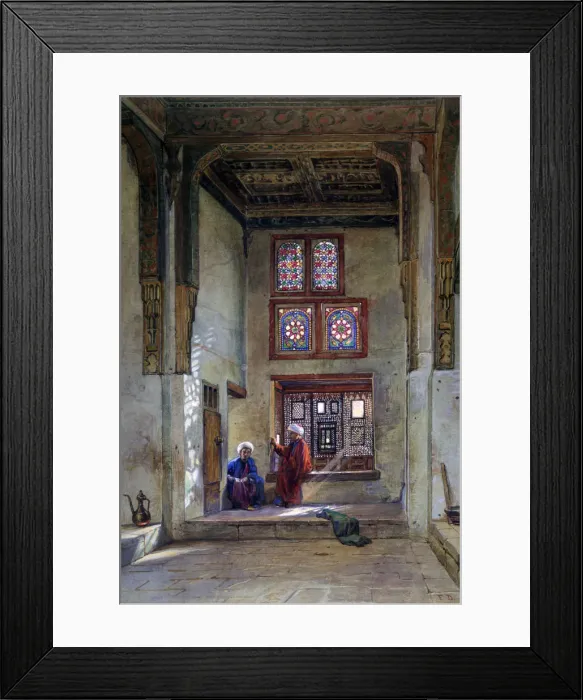 Framed Print : Reception Room, Memlook Radnau Beys House, Cairo, 1873. Artist: Frank Dillon Framed Print : Reception Room, Memlook Radnau Beys House, Cairo, 1873. Artist: Frank Dillon