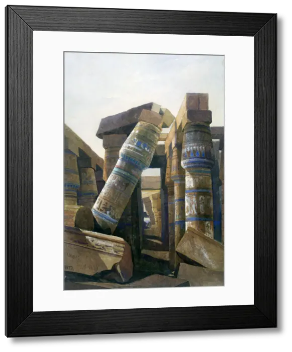 Framed Print : Hall of columns, Carnac, 1839. Artist: William James Muller Framed Print : Hall of columns, Carnac, 1839. Artist: William James Muller