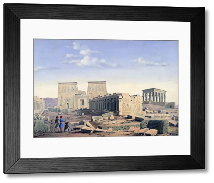 Framed Print : Grand Temple of Isis, c1846. Artist: Louis M. A. Linant de Bellefonds Framed Print : Grand Temple of Isis, c1846. Artist: Louis M. A. Linant de Bellefonds
