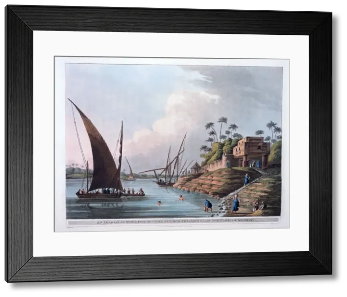 Framed Print : Arabian Summer House on the Canal of Menouf, Egypt, 1801 Artist: Thomas Milton Framed Print : Arabian Summer House on the Canal of Menouf, Egypt, 1801 Artist: Thomas Milton