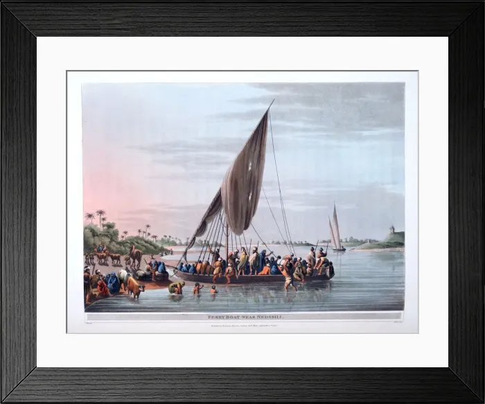 Framed Print : Ferry Boat Near Nedssili, 1801. Artist: Thomas Milton Framed Print : Ferry Boat Near Nedssili, 1801. Artist: Thomas Milton