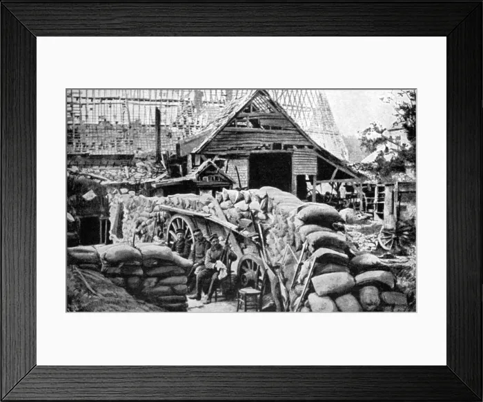 Framed Print : The defences of Carency, France, 1915 Framed Print : The defences of Carency, France, 1915