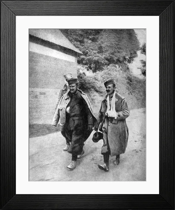 Framed Print : Injured French soldiers, Arras, France, World War I, 1915 Framed Print : Injured French soldiers, Arras, France, World War I, 1915