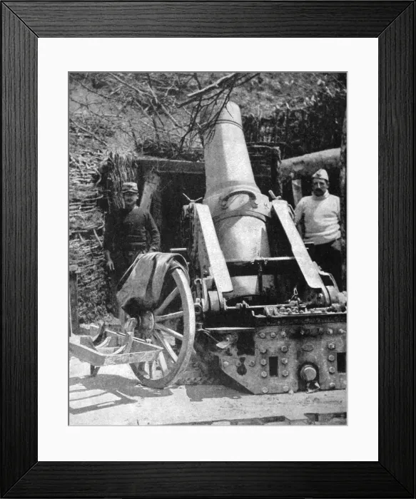 Framed Print : French 270 heavy artillery mortar, Artois, France, World War I, 1915 Framed Print : French 270 heavy artillery mortar, Artois, France, World War I, 1915