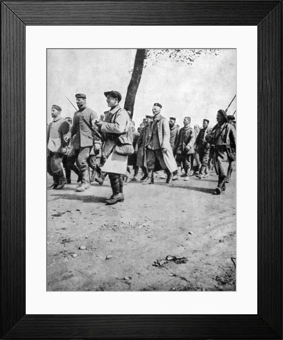 Framed Print : German prisoners from the Second Battle of Artois, France, World War I, 1915 Framed Print : German prisoners from the Second Battle of Artois, France, World War I, 1915
