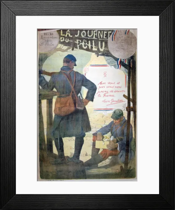 Framed Print : Journee du Poilu 25 et 26 Decembre 1915, French World War I poster, 1915 Framed Print : Journee du Poilu 25 et 26 Decembre 1915, French World War I poster, 1915