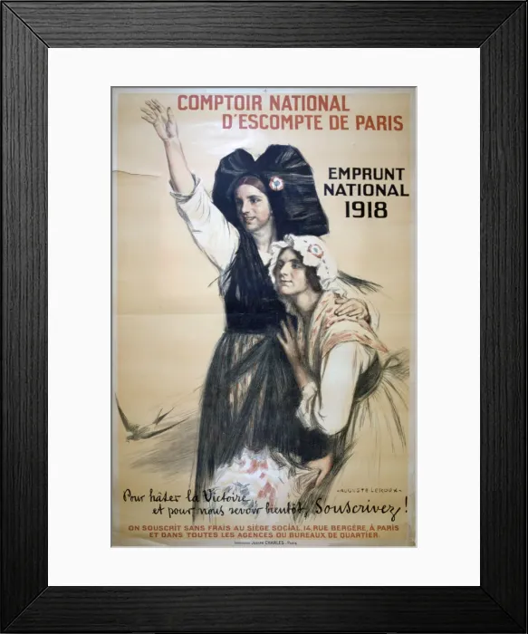 Framed Print : Comptoir National d Escompte de Paris, French World War I poster, 1918. Artist: Auguste Leroux Framed Print : Comptoir National d Escompte de Paris, French World War I poster, 1918. Artist: Auguste Leroux