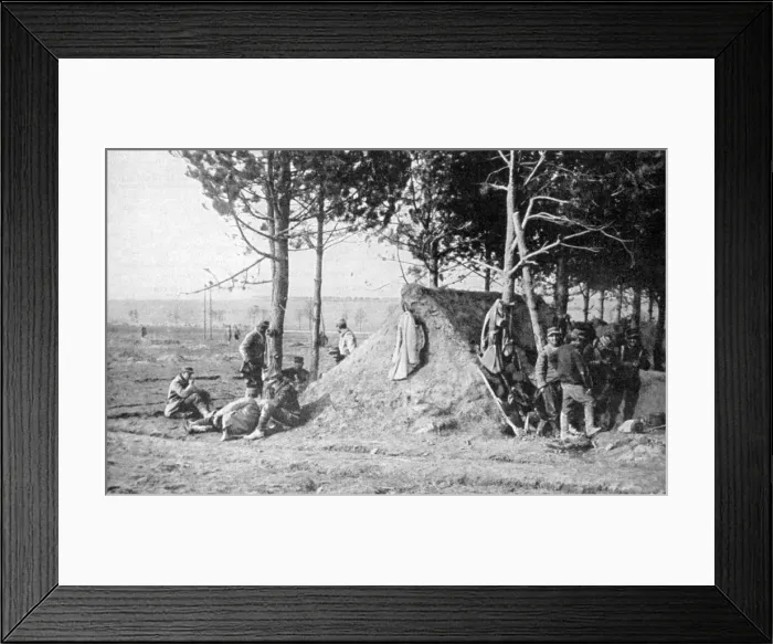 Framed Print : French soldiers at rest after combat, Champagne region, France, World War I, 1915 Framed Print : French soldiers at rest after combat, Champagne region, France, World War I, 1915