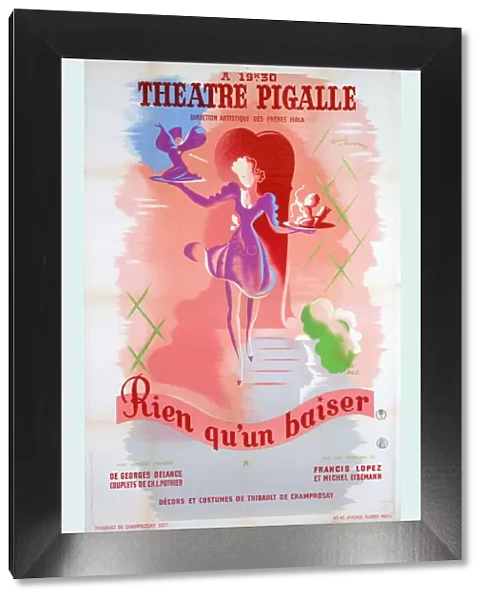 Poster for Just a Kiss, at the Theatre Pigalle, Paris, 20th century