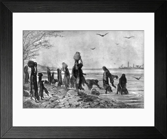 Framed Print : Women fellahs at the edge of the Nile, 1872. Artist: Alfred-Henri Darjou Framed Print : Women fellahs at the edge of the Nile, 1872. Artist: Alfred-Henri Darjou