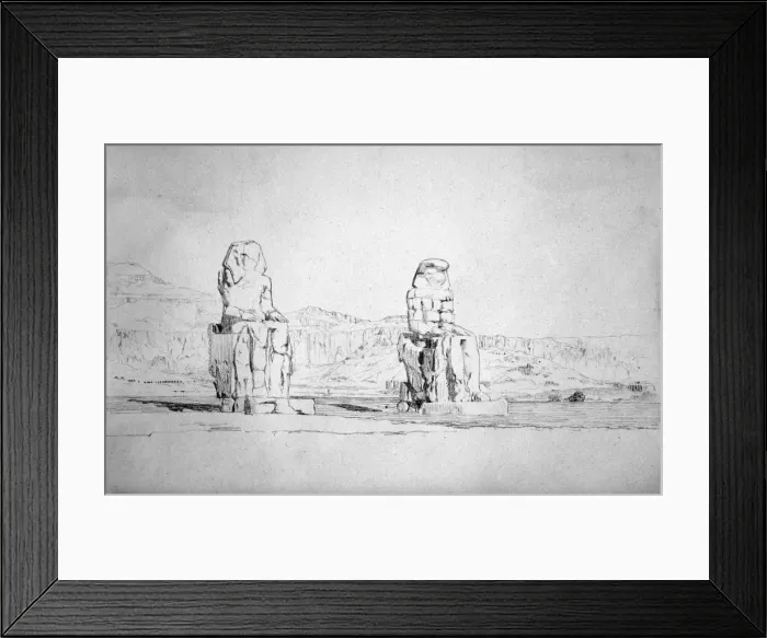 Framed Print : Statues at Thebes, c1842. Artist: Richard Dudd Framed Print : Statues at Thebes, c1842. Artist: Richard Dudd