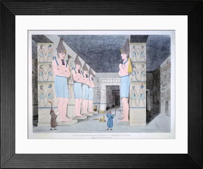 Framed Print : The Interior of the Temple at Ybsombul in Nubia, 1820. Artist: Agostino Aglio Framed Print : The Interior of the Temple at Ybsombul in Nubia, 1820. Artist: Agostino Aglio