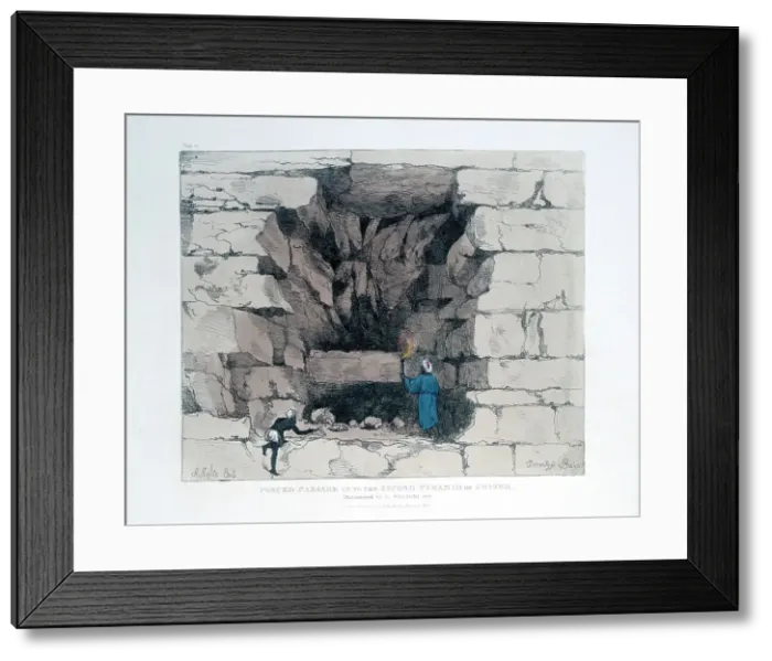Framed Print : Forced Passage in the Second Pyramid of Ghizeh, Egypt, 1820. Artist: Agostino Aglio Framed Print : Forced Passage in the Second Pyramid of Ghizeh, Egypt, 1820. Artist: Agostino Aglio