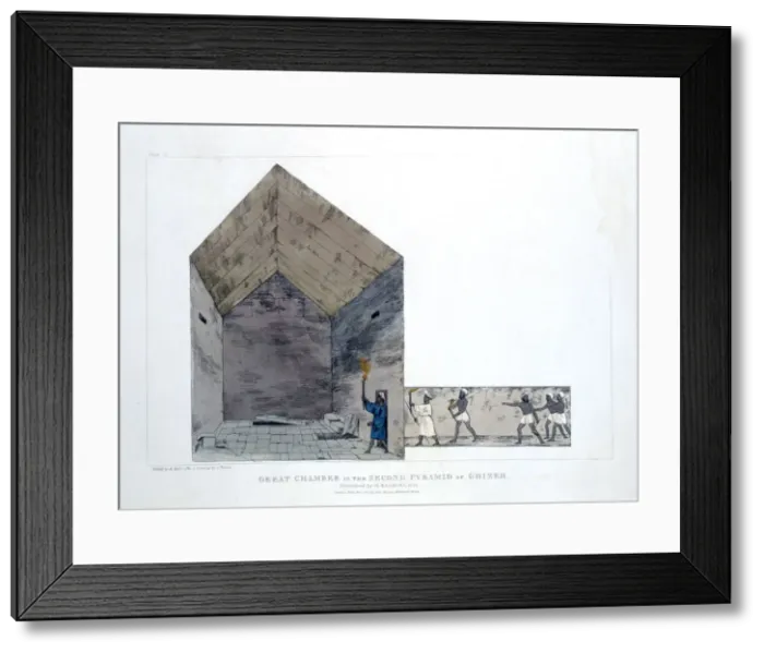 Framed Print : Great Chamber in the Second Pyramid of Ghizeh, Egypt, 1820. Artist: Agostino Aglio Framed Print : Great Chamber in the Second Pyramid of Ghizeh, Egypt, 1820. Artist: Agostino Aglio