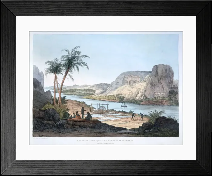 Framed Print : Exterior View of the Two Temples at Ybsambul, Egypt, 1820. Artist: Agostino Aglio Framed Print : Exterior View of the Two Temples at Ybsambul, Egypt, 1820. Artist: Agostino Aglio