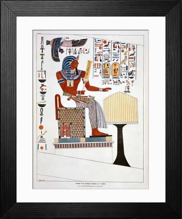 Framed Print : Mural from the Kings Tombs in Thebes, 1820. Artist: Giovanni Battista Belzoni Framed Print : Mural from the Kings Tombs in Thebes, 1820. Artist: Giovanni Battista Belzoni