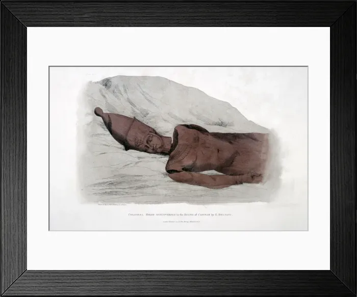 Framed Print : Colossal head Discovered in the Ruins of Carnak by G Belzoni, 1820. Artist: Agostino Aglio Framed Print : Colossal head Discovered in the Ruins of Carnak by G Belzoni, 1820. Artist: Agostino Aglio