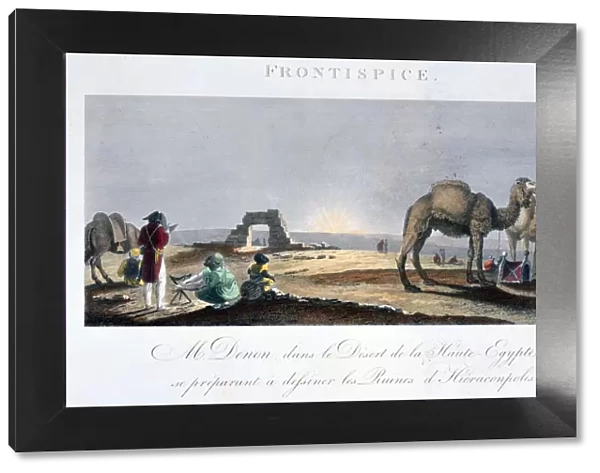 Dominique Vivant Denon at work in the desert, Upper Egypt, 1802 Artist: B Comte