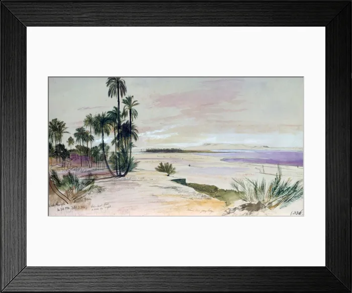 Framed Print : Wadi Halfeh, 3rd Febuary 1867. Artist: Edward Lear Framed Print : Wadi Halfeh, 3rd Febuary 1867. Artist: Edward Lear