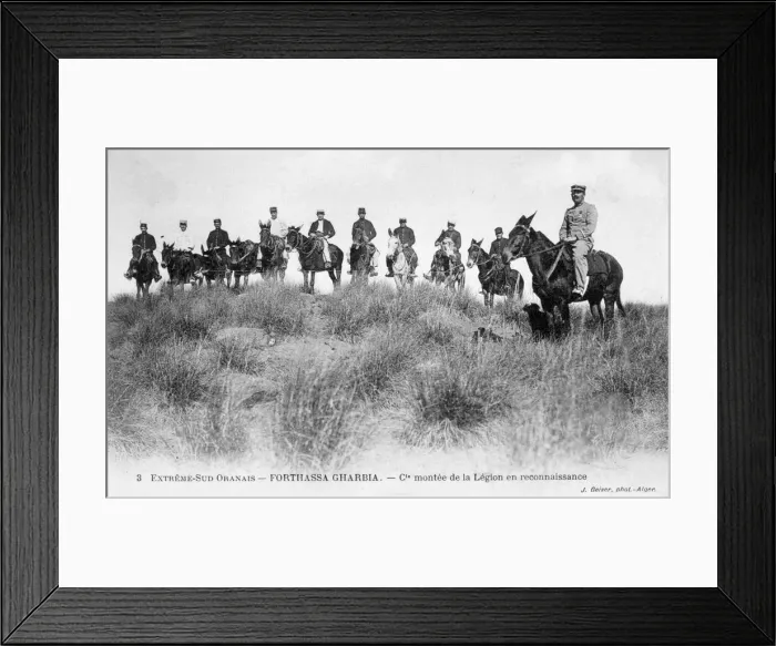 Framed Print : French Foreign Legion cavalry, Forthassa Gharbia, Algeria, c1905. Artist: J Geiser Framed Print : French Foreign Legion cavalry, Forthassa Gharbia, Algeria, c1905. Artist: J Geiser