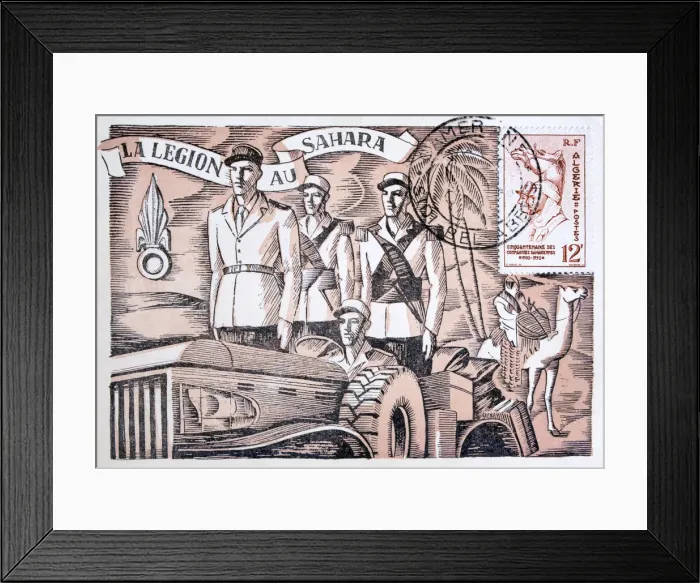 Framed Print : French Foreign Legion postcard, 1952 Framed Print : French Foreign Legion postcard, 1952