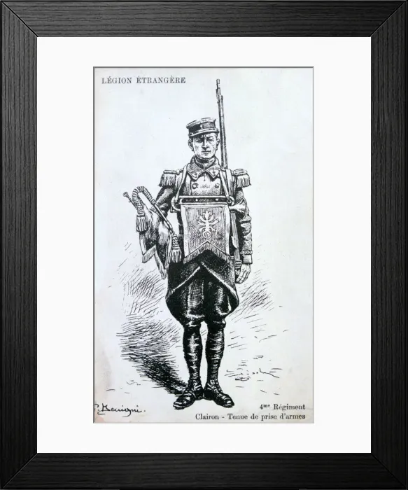 Framed Print : Bugler, 4th Regiment of the French Foreign Legion, 20th century Framed Print : Bugler, 4th Regiment of the French Foreign Legion, 20th century