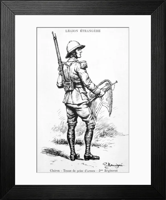 Framed Print : Bugler, 5th Regiment of the French Foreign Legion, 20th century Framed Print : Bugler, 5th Regiment of the French Foreign Legion, 20th century