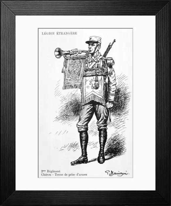 Framed Print : Bugler, 2nd Regiment of the French Foreign Legion, 20th century Framed Print : Bugler, 2nd Regiment of the French Foreign Legion, 20th century