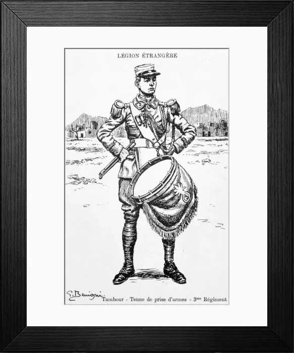 Framed Print : Drummer, 3rd regiment of the French Foreign Legion, 20th century Framed Print : Drummer, 3rd regiment of the French Foreign Legion, 20th century