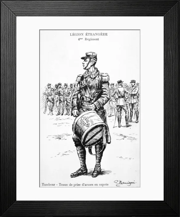Framed Print : Drummer, 4th regiment of the French Foreign Legion, 20th century Framed Print : Drummer, 4th regiment of the French Foreign Legion, 20th century