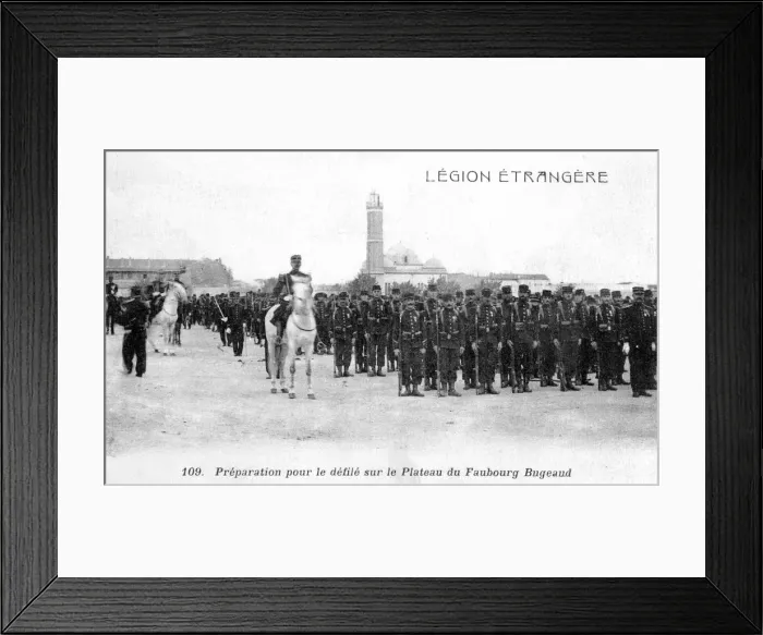 Framed Print : French Foreign Legion preparing to march on the Plateau Faubourg Bugeaud, Algeria, 20th century Framed Print : French Foreign Legion preparing to march on the Plateau Faubourg Bugeaud, Algeria, 20th century