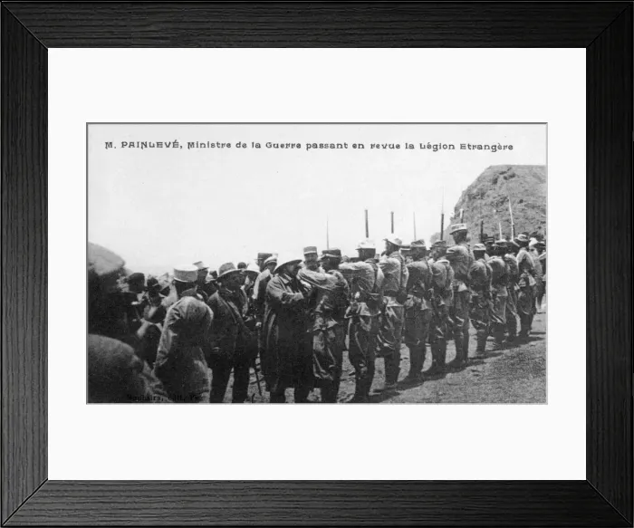 Framed Print : Paul Painleve reviewing French Foreign Legion troops, Morocco, c1926 Framed Print : Paul Painleve reviewing French Foreign Legion troops, Morocco, c1926