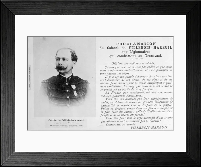 Framed Print : Proclamation by Colonel Villebois-Mareuil, c1900 Framed Print : Proclamation by Colonel Villebois-Mareuil, c1900