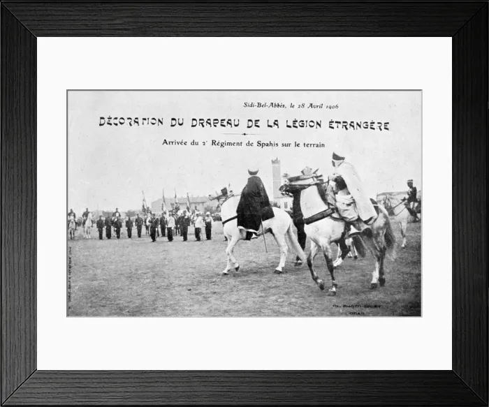 Framed Print : Parading of the flag of the French Foreign Legion, Sidi Bel Abbes, Algeria, 28 April 1906