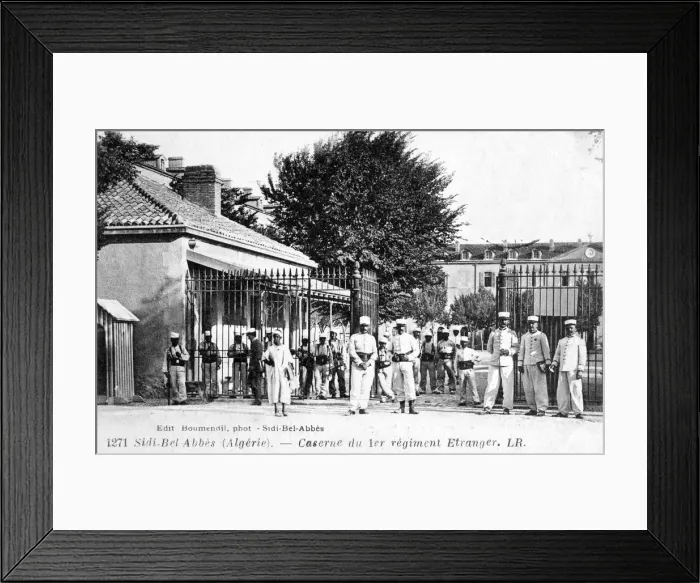 Framed Print : Barracks of the 1st Regiment of the French Foreign Legion, Sidi Bel Abbes, Algeria, 1907. Artist: Boumendil Framed Print : Barracks of the 1st Regiment of the French Foreign Legion, Sidi Bel Abbes, Algeria, 1907. Artist: Boumendil
