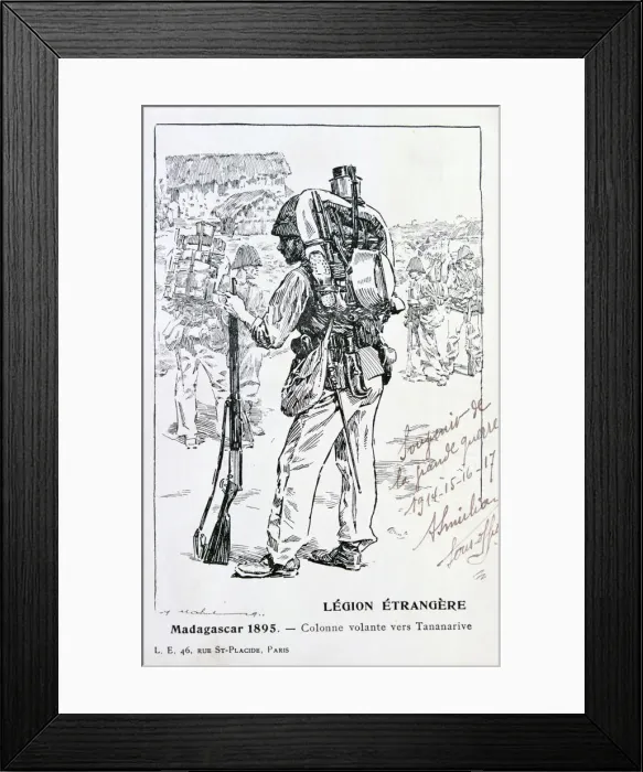 Framed Print : A column of the French Foreign Legion advancing towards Tananarive, Madagascar, 1895 Framed Print : A column of the French Foreign Legion advancing towards Tananarive, Madagascar, 1895